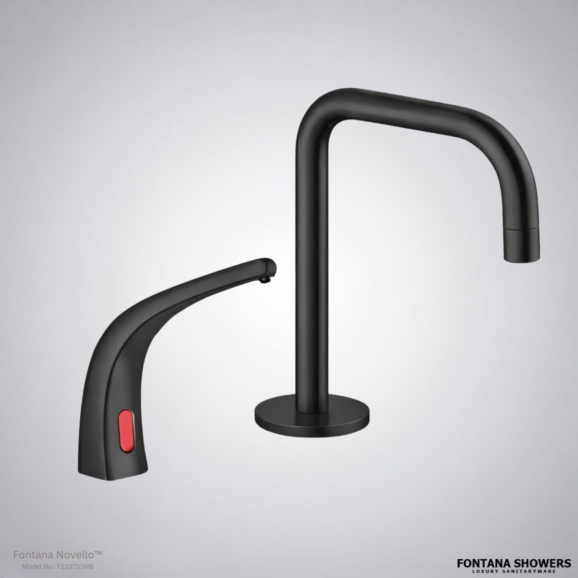 Fontana FS10710 Matte Black Touchless Faucet & Soap Dispenser Set